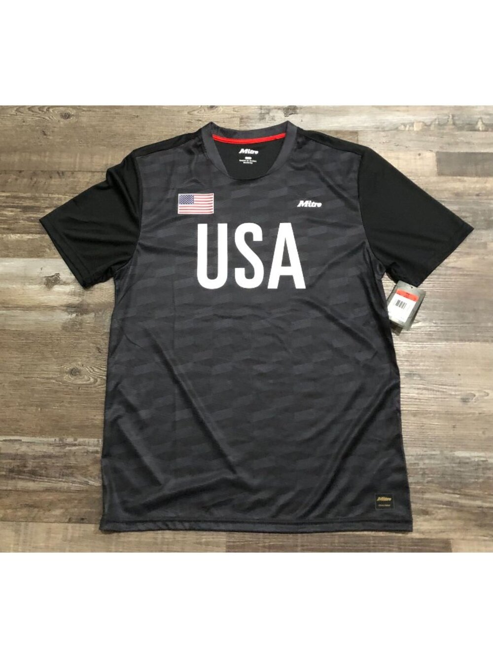 Mitre Proflow USA Soccer Jersey Mens Medium Black Shirt New with Tags